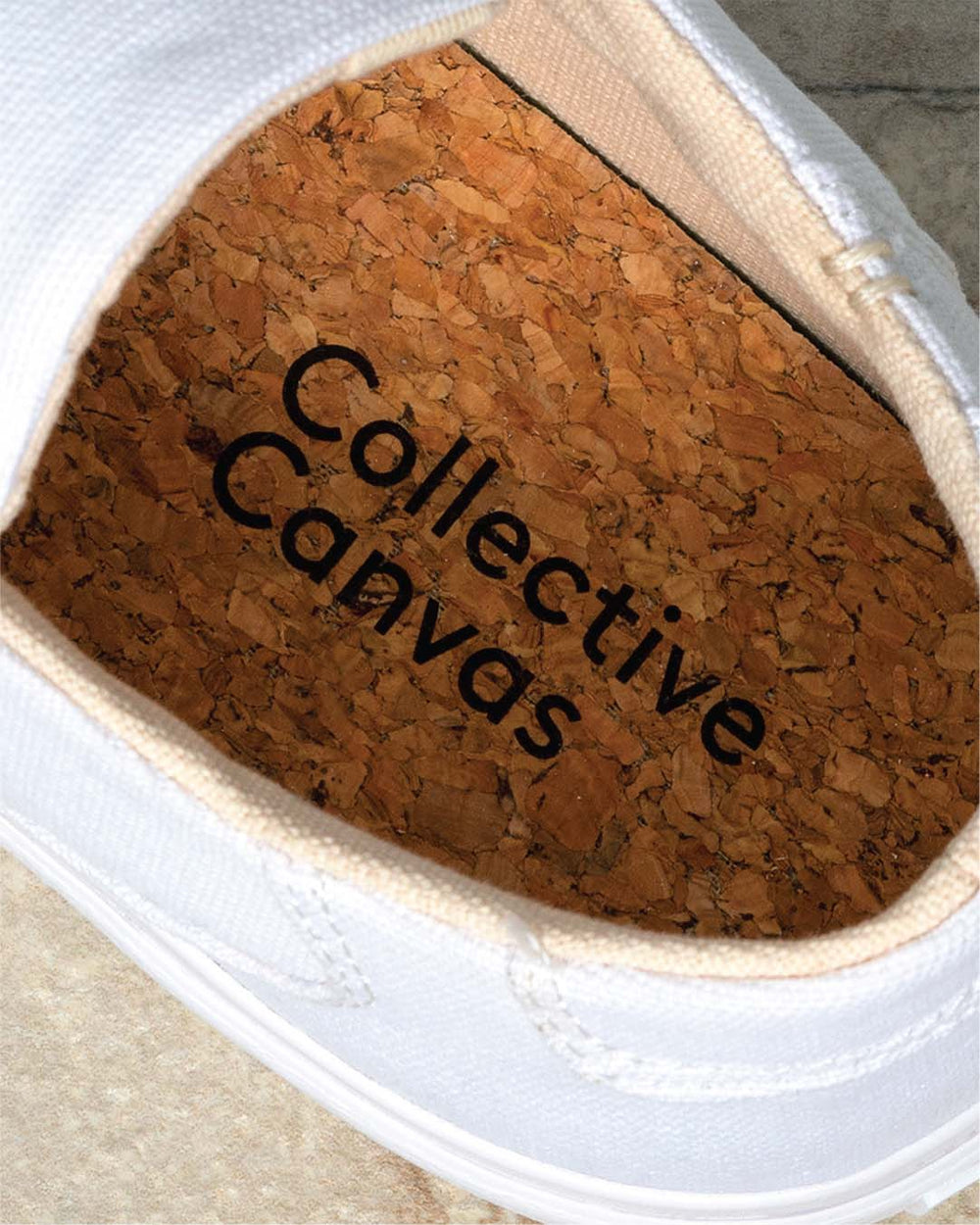 Close-up of the cork insole